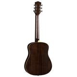 Luna Guitars Safari Art Vintage 6-string travel acoustic guitar with gig bag spruce top mahogany body distressed Brownburst finish