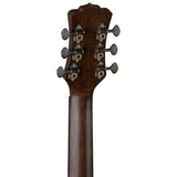 Luna Guitars Safari Art Vintage 6-string travel acoustic guitar with gig bag spruce top mahogany body distressed Brownburst finish