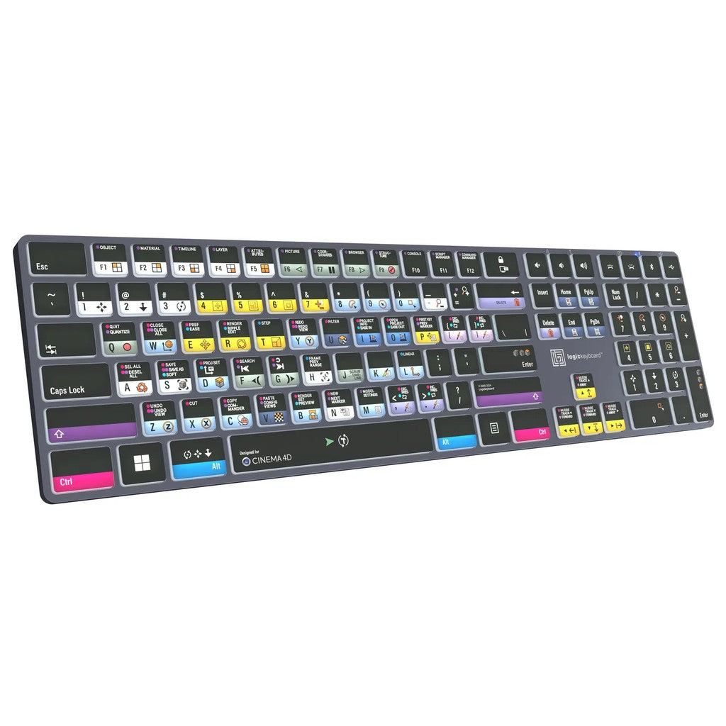 Logickeyboard TITAN Cinema 4D Wireless Backlit Keyboard for Windows