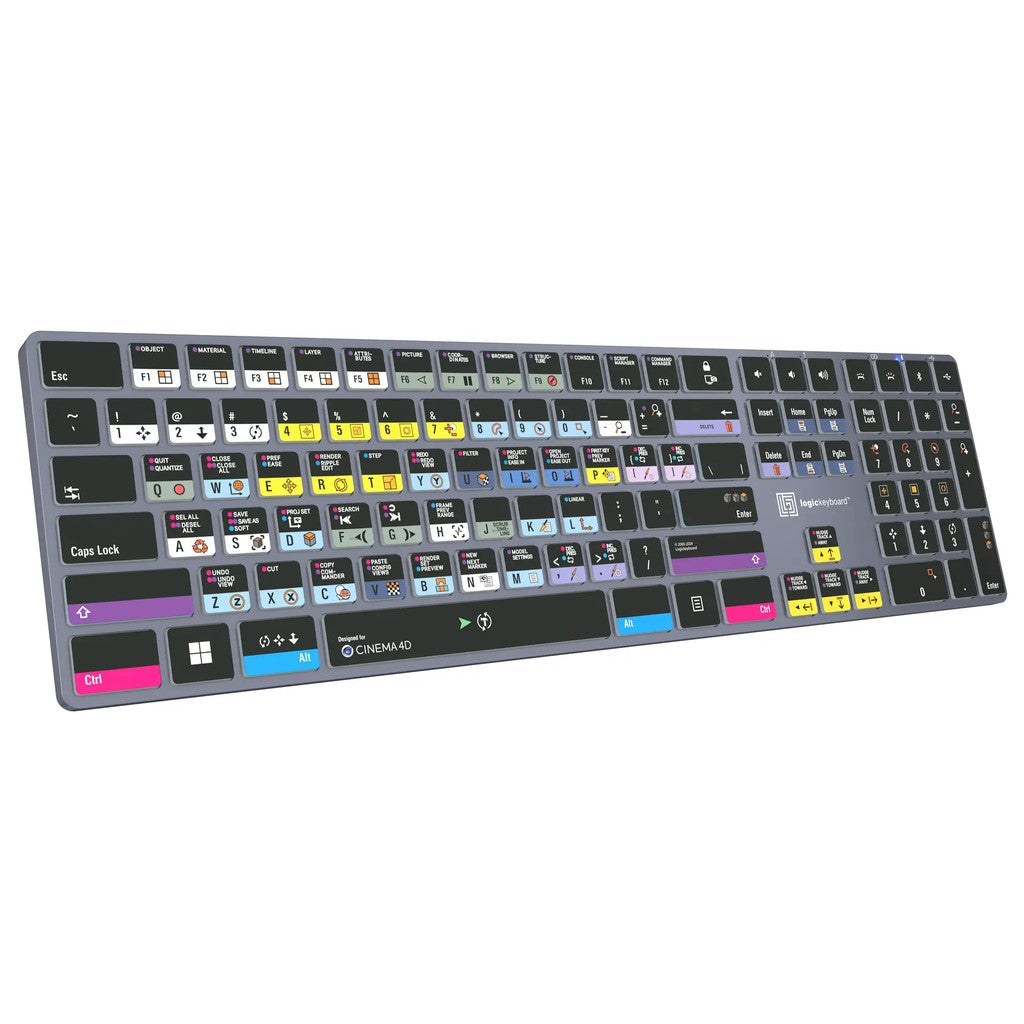 Logickeyboard TITAN Cinema 4D Wireless Backlit Keyboard for Windows