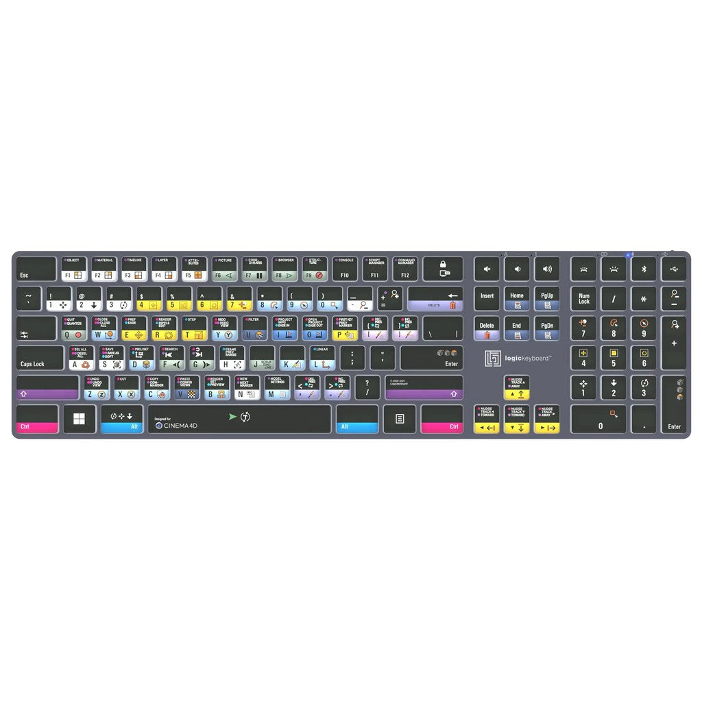 Logickeyboard TITAN Cinema 4D Wireless Backlit Keyboard for Windows
