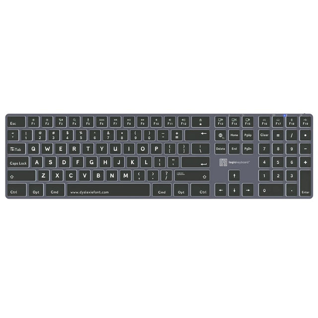 Logickeyboard TITAN Dyslexie Wireless Backlit Keyboard for Mac