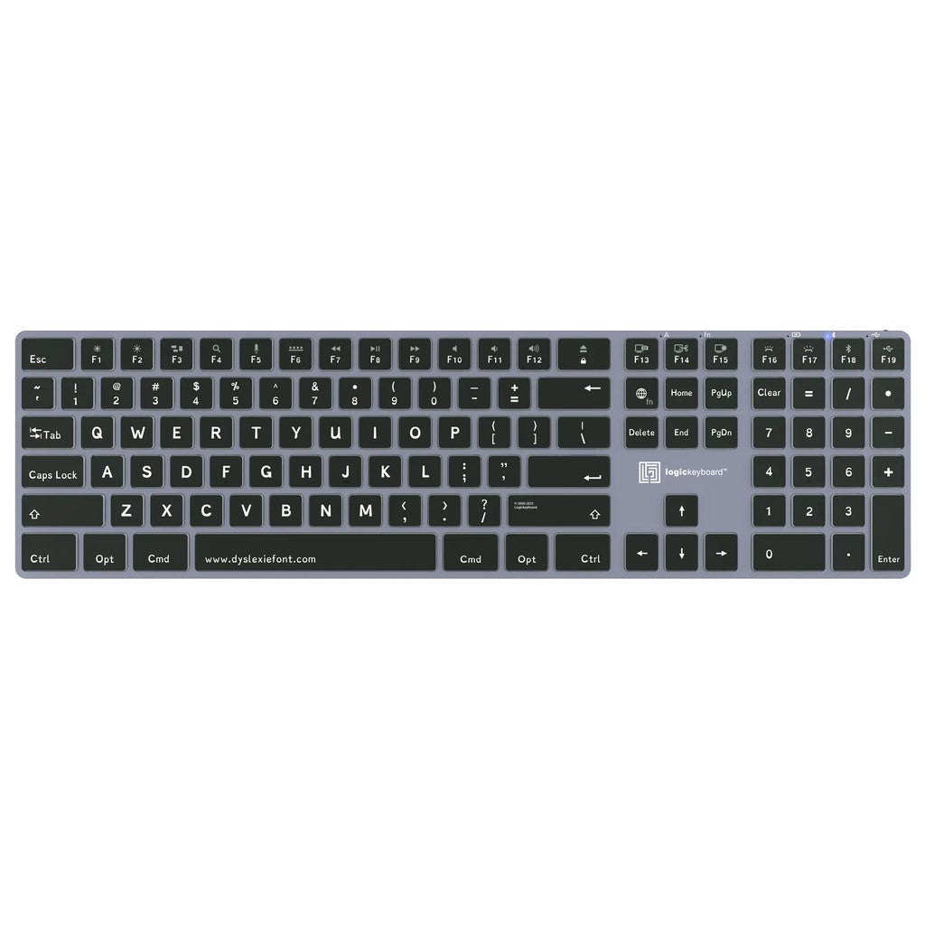 Logickeyboard TITAN Dyslexie Wireless Backlit Keyboard for Mac