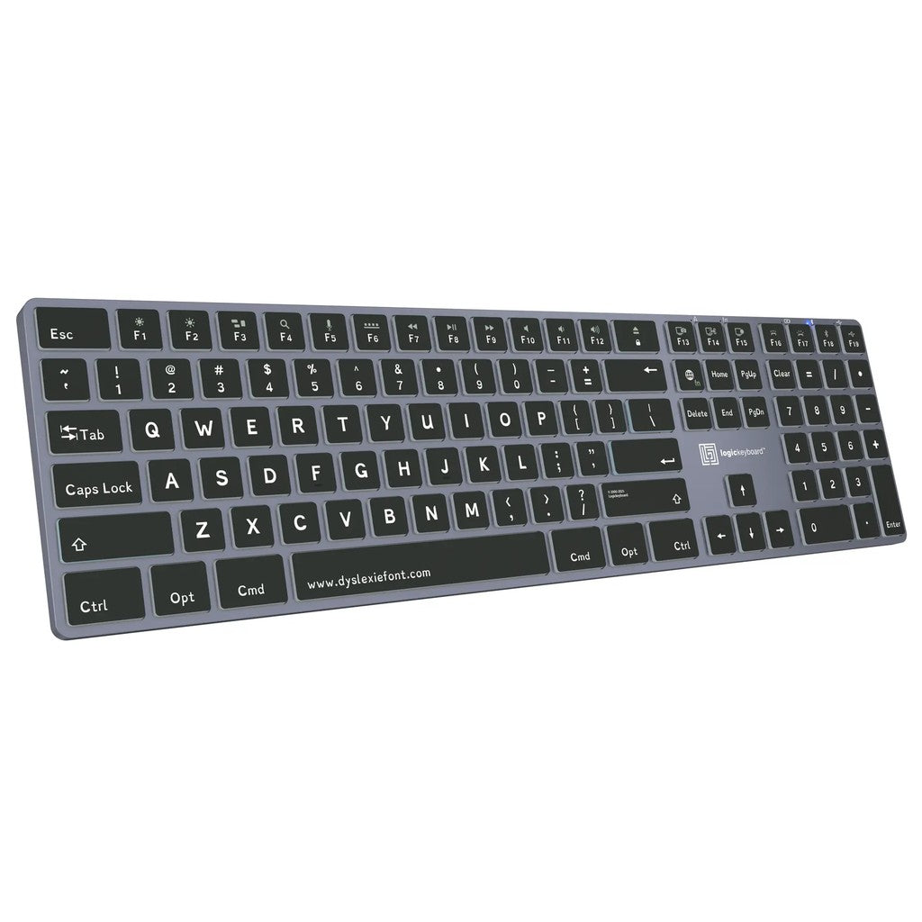 Logickeyboard TITAN Dyslexie Wireless Backlit Keyboard for Mac