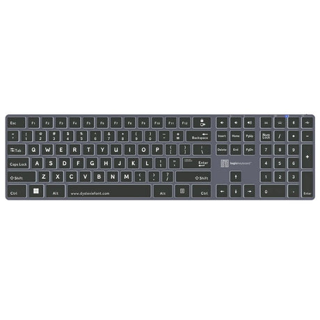 Logickeyboard TITAN Dyslexie Wireless Backlit Keyboard for Windows