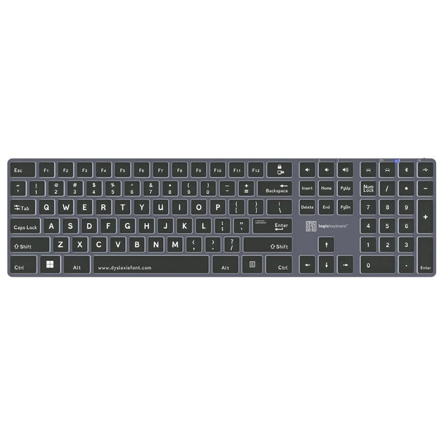 Logickeyboard TITAN Dyslexie Wireless Backlit Keyboard for Windows
