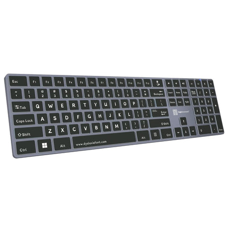 Logickeyboard TITAN Dyslexie Wireless Backlit Keyboard for Windows