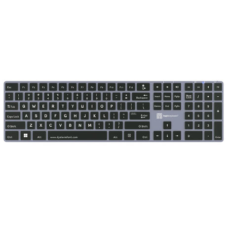 Logickeyboard TITAN Dyslexie Wireless Backlit Keyboard for Windows
