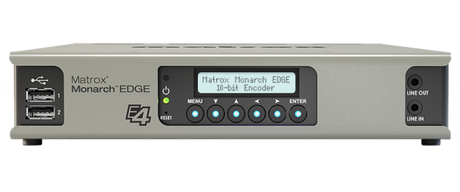 Matrox Monarch EDGE encoder with 4 SDI inputs for H.264 multi-camera streaming low-latency delivery recording and multiple destinations