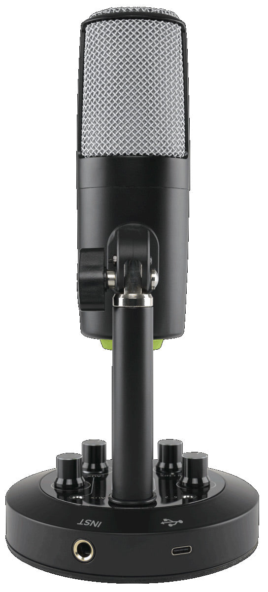 Mackie Chromium USB multi-pattern condenser microphone with four polar patterns, built-in 2-channel mixer, Onyx preamp circuitry, USB-C, and headphone monitoring