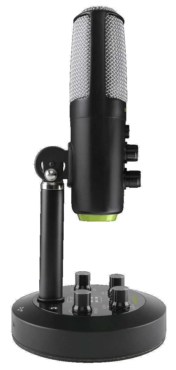Mackie Chromium USB multi-pattern condenser microphone with four polar patterns, built-in 2-channel mixer, Onyx preamp circuitry, USB-C, and headphone monitoring
