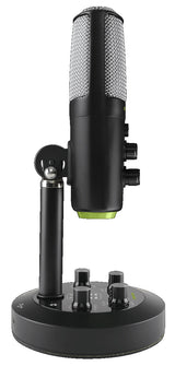 Mackie Chromium USB multi-pattern condenser microphone with four polar patterns, built-in 2-channel mixer, Onyx preamp circuitry, USB-C, and headphone monitoring