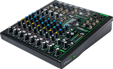 Mackie ProFX10v3 10-channel effects mixer with USB, 4 Onyx mic preamps, 24 built-in FX, 2 compressors, and 24-bit/192kHz recording