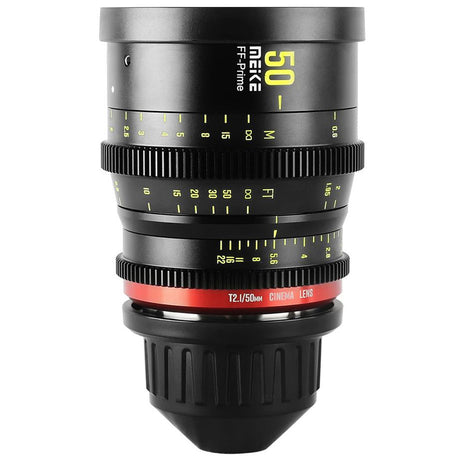 Meike Cinema Full Frame Cinema Prime 50mm T2.1 PL Lens  with 45mm image circle 0.8 pitch gears 11 iris blades and 330 degree focus rotation