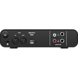 MOTU M2 2-channel USB-C audio interface with two XLR TRS combo inputs ESS Sabre32 converters LCD meters MIDI I/O and loopback
