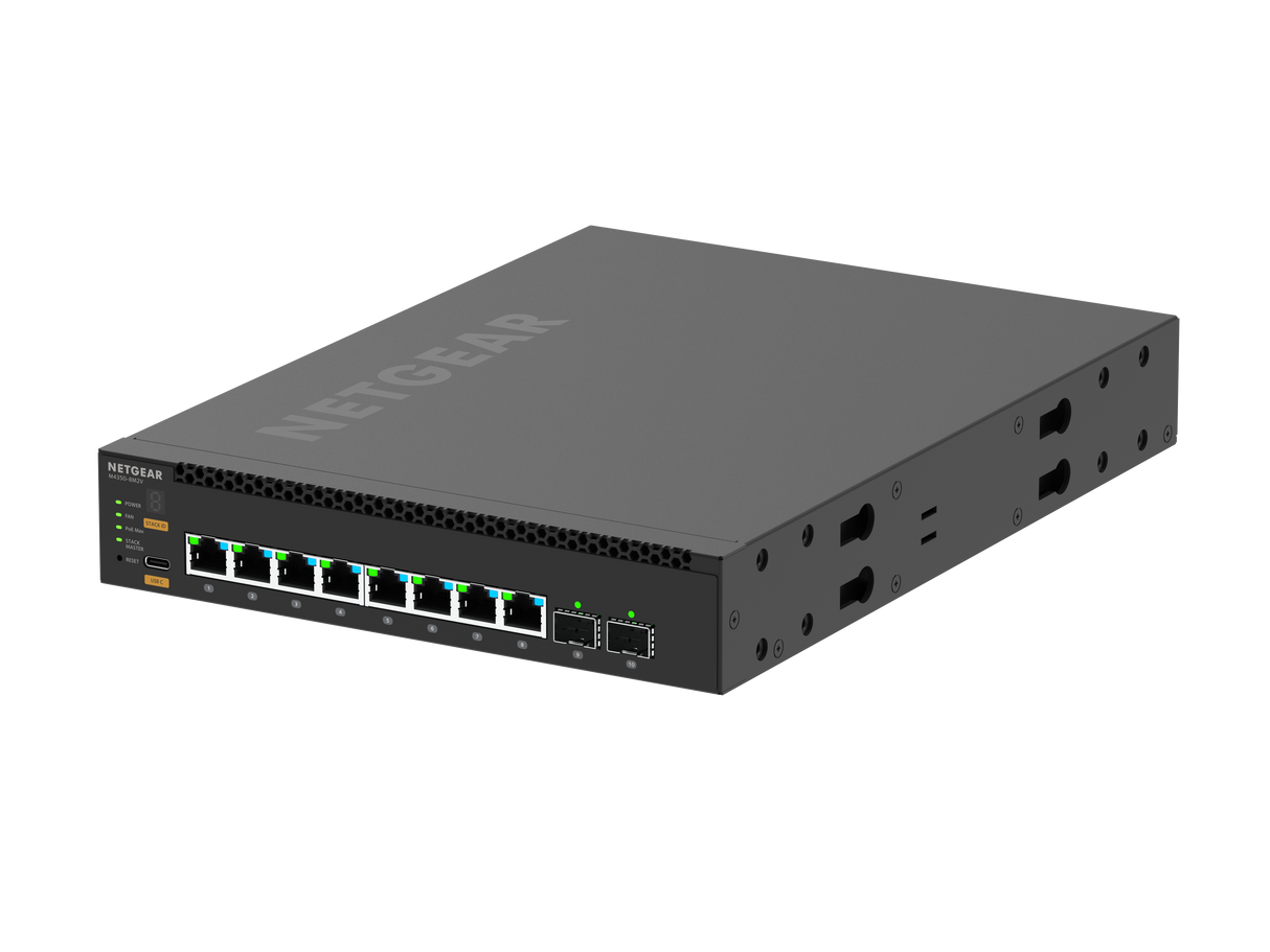NETGEAR M4350-8M2V (MSM4310) 8x2.5G PoE++ (119W base, up to 551W) and 2x25G SFP28 Fully Managed Switch TAA Compliant