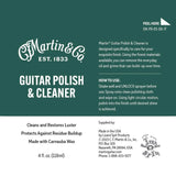 Label image of Martin 18A0134 Guitar Cleaner Polish 4 oz spray bottle with carnauba wax formula for guitar finish care