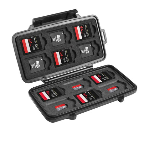 Pelican 0915 Micro SD memory card case with compartments for memory cards in black