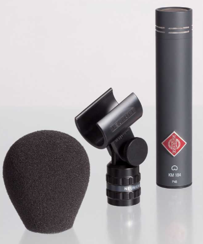 Neumann KM 184 mt Octo Set cardioid small diaphragm condenser microphones with windscreens stand mounts and pouches for studio recording
