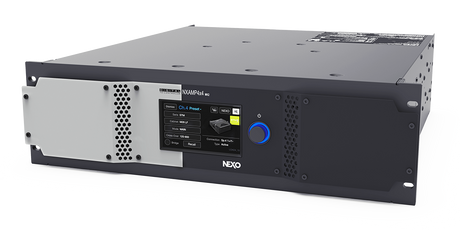 NEXO NXAMP4x4MK2 4-channel 4500W amplifier with Class D amplification DSP processing color touchscreen and network control