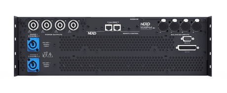 NEXO NXAMP4x4MK2 4-channel 4500W amplifier with Class D amplification DSP processing color touchscreen and network control