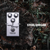 NUX Steel Singer Drive overdrive pedal with boutique amp-inspired tone, smooth high end, sweet mid-range, 1M ohm input impedance, 10K ohm output impedance, and 9V power
