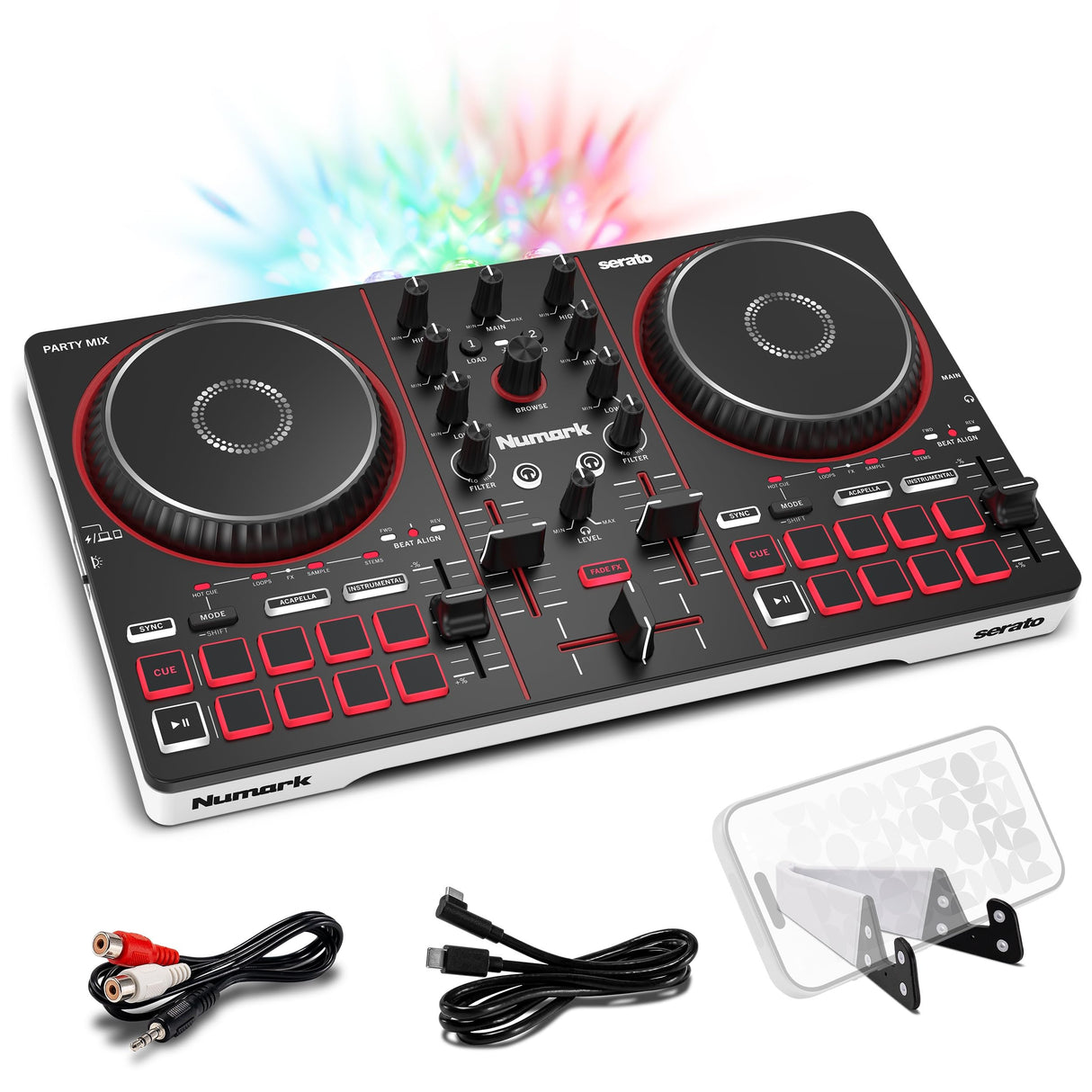 Numark Party Mix III Bluetooth DJ Controller with Built-In Light Show