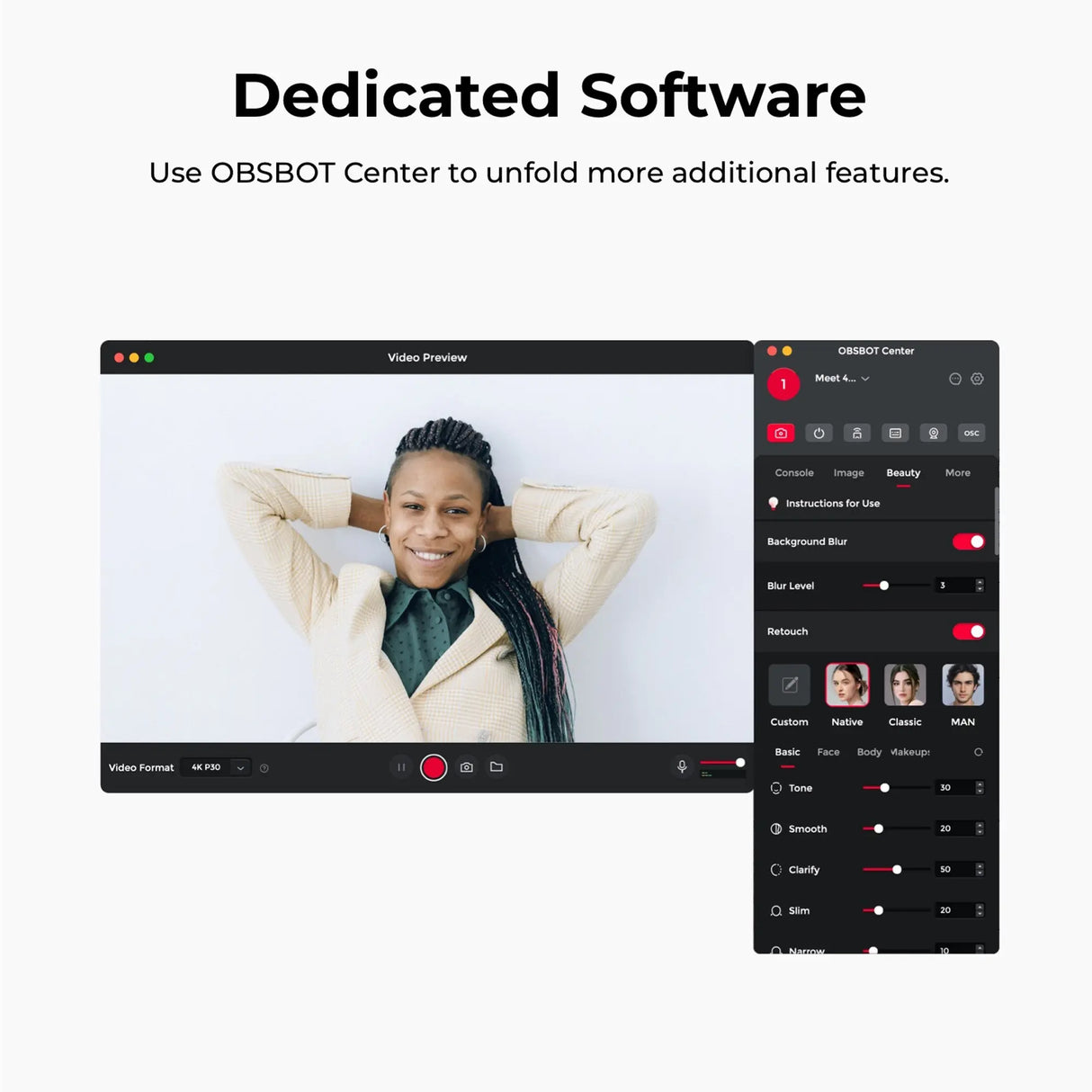 OBSBOT Meet 4K AI-Powered Ultra-Wide Webcam