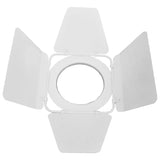 Odyssey LSPAR30BDW white aluminum barn door for PAR 30 Odyssey light fixtures with adjustable folding frame, 6.25 x 5.75 x 0.75 inch folded size, and 0.75 lb weight
