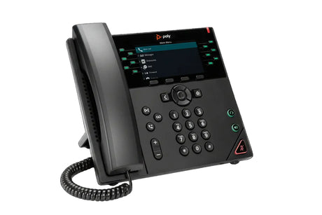 Poly VVX 450 12-line business IP desk phone with 4.3-inch color display gigabit Ethernet PoE and Poly HD Voice
