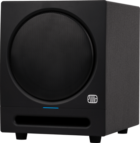 PreSonus Eris Sub8 8-inch studio subwoofer with 100W Class AB amplifier 30Hz bass TRS RCA inputs and crossover controls