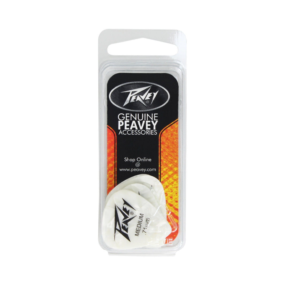 Peavey White Pearl 351 Guitar Picks, Medium, 12 Pack