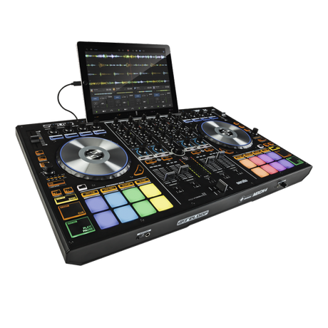 Reloop MIXON 4 hybrid 4-channel DJ controller for Serato DJ Pro and djay with iPad Pro docking station and XLR outputs
