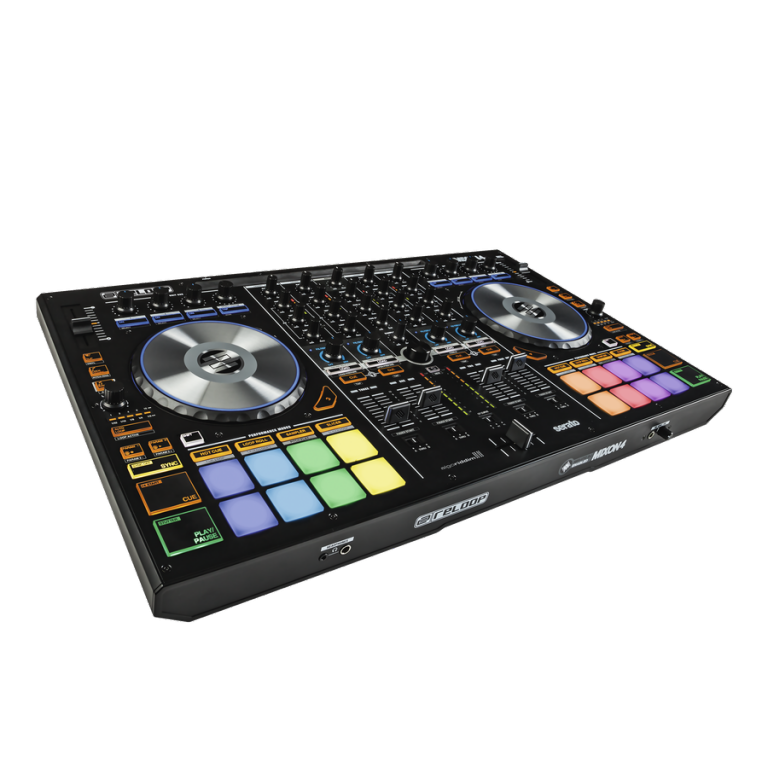 Reloop MIXON 4 hybrid 4-channel DJ controller for Serato DJ Pro and djay with iPad Pro docking station and XLR outputs