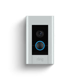 Ring Video Doorbell Elite HD Power Over Ethernet Security Doorbell Camera Nickel with 1080HD video Live View and flush mount