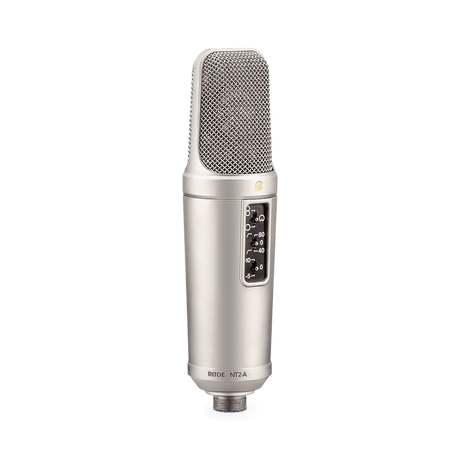 RODE NT2-A Multi-Pattern Dual Condenser Microphone with cardioid omni figure-8 patterns shock mount pop filter and dust cover