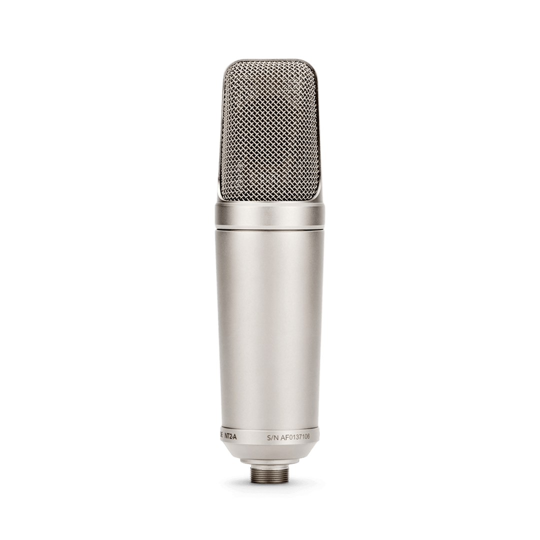 RODE NT2-A Multi-Pattern Dual Condenser Microphone with cardioid omni figure-8 patterns shock mount pop filter and dust cover