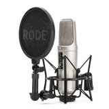 RODE NT2-A Multi-Pattern Dual Condenser Microphone with cardioid omni figure-8 patterns shock mount pop filter and dust cover