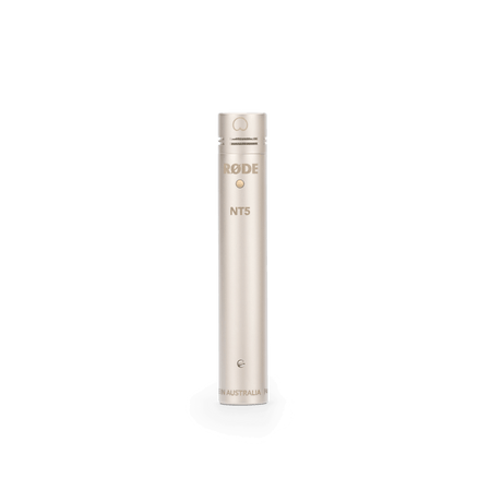RODE NT5 Compact Cardioid Condenser Microphone  with 1/2 inch capsule XLR output satin nickel body and 20Hz to 20kHz response