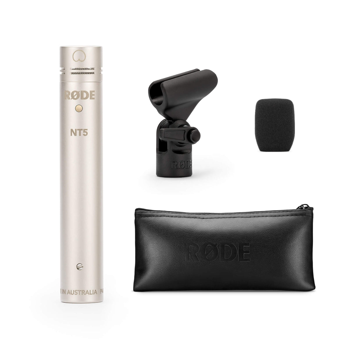 RODE NT5 Compact Cardioid Condenser Microphone  with 1/2 inch capsule XLR output satin nickel body and 20Hz to 20kHz response