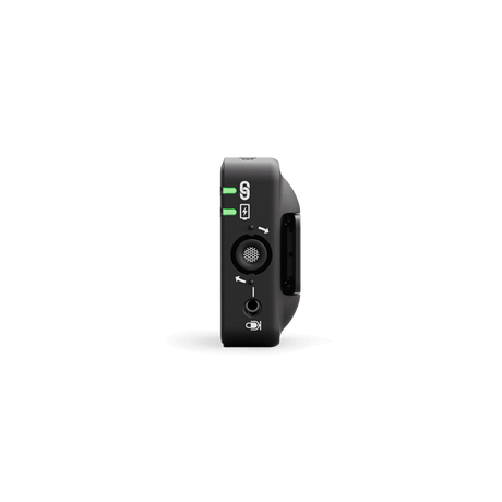 RODE Wireless ME compact wireless microphone system with transmitter, receiver, USB-C charging cables, 3.5mm TRS output cable, 24-bit audio, and 2.4GHz transmission