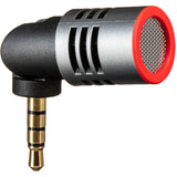 Sabinetek SM-1 unidirectional vlog microphone with 3.5mm TRRS plug, condenser capsule, multi-directional head, battery-free design, smartphone compatibility, and under 1 oz weight