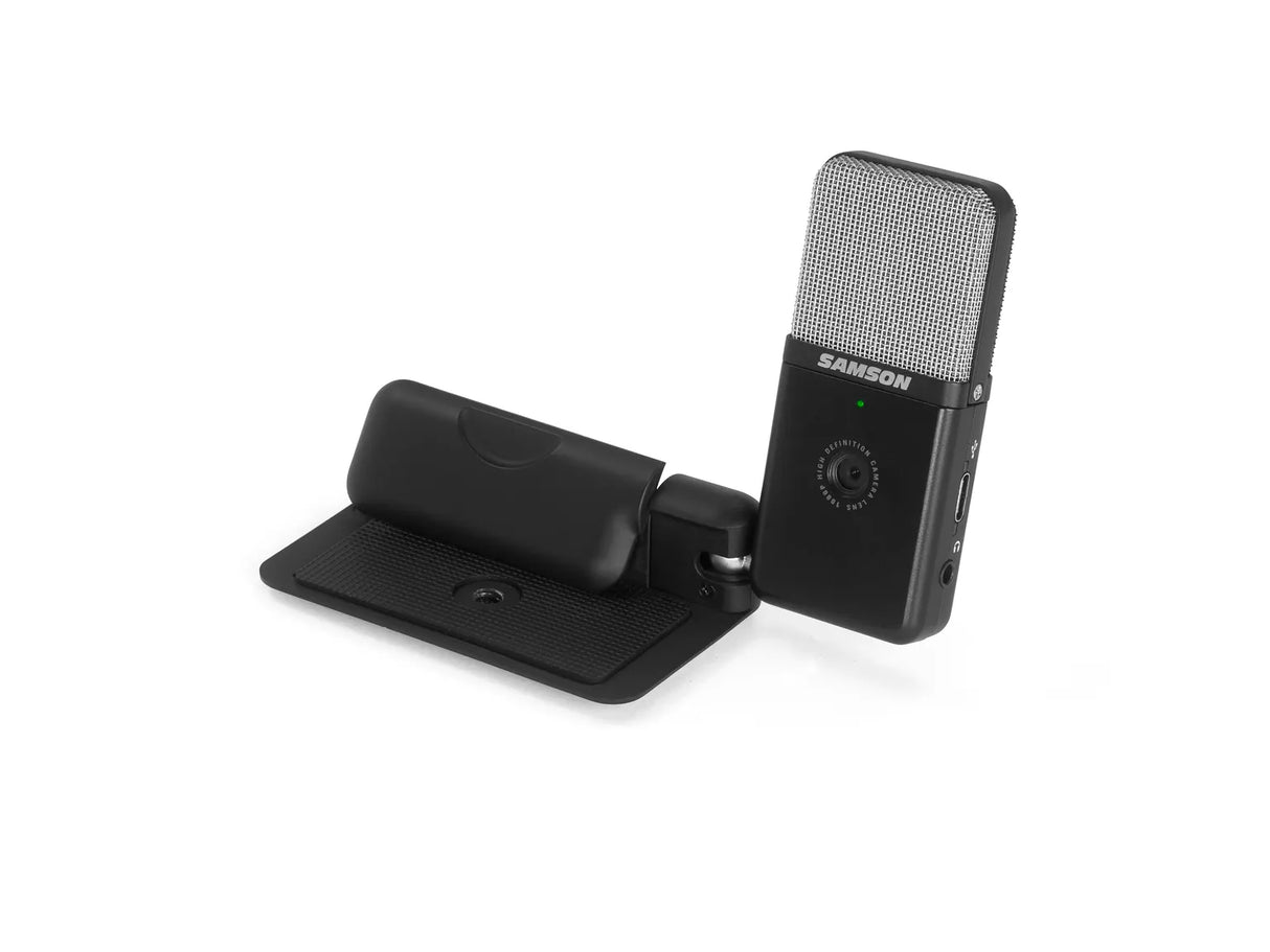 Samson Go Mic Video portable USB condenser microphone with 1080p 30fps HD webcam cardioid omnidirectional pickup and laptop clip