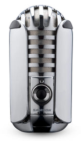 Samson Meteor Mic USB Studio Condenser Microphone with 25mm diaphragm cardioid pickup fold-back legs headphone output and USB cable