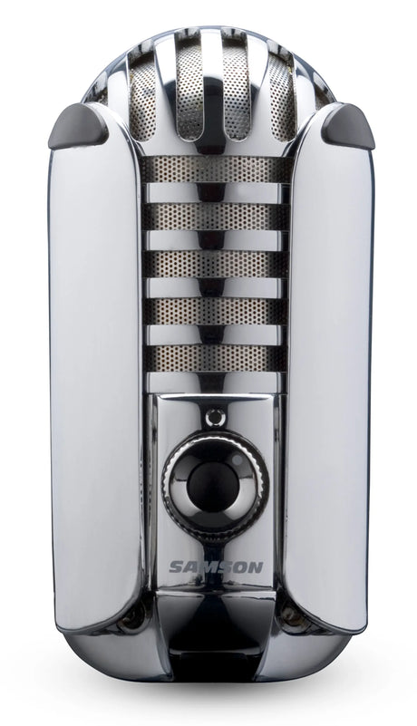 Samson Meteor Mic USB Studio Condenser Microphone with 25mm diaphragm cardioid pickup fold-back legs headphone output and USB cable