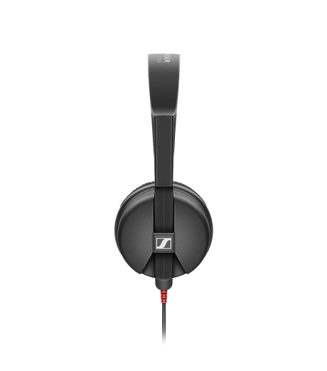 Sennheiser HD 25 Light on-ear closed-back DJ headphones with detachable 3-meter cable, 3.5/6.5mm stereo adapter, 115g lightweight design, and black finish