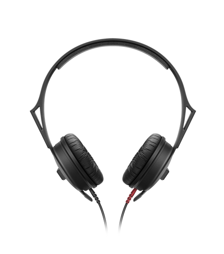 Sennheiser HD 25 Light on-ear closed-back DJ headphones with detachable 3-meter cable, 3.5/6.5mm stereo adapter, 115g lightweight design, and black finish