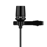 Shure Centraverse CVL-B/C-TQG lavalier headset microphone, black clip-on condenser mic with adjustable boom arm, windscreen, and ear hook