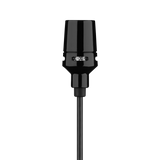Shure CVL-B/C-TQG Centraverse Lavalier Condenser Mic TA4F connector: black omnidirectional capsule microphone head on coiled cable