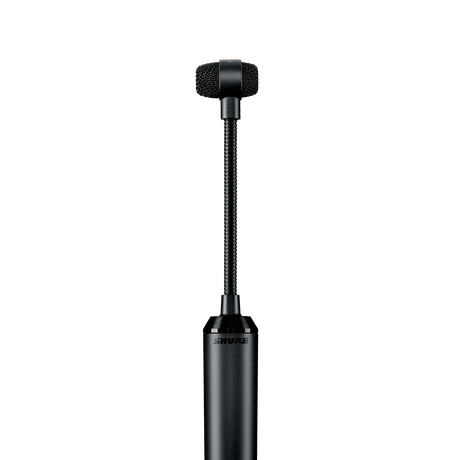 Shure PGA98D-LC gooseneck cardioid condenser drum microphone with integrated preamp, drum mount, zipper pouch, and no included cable